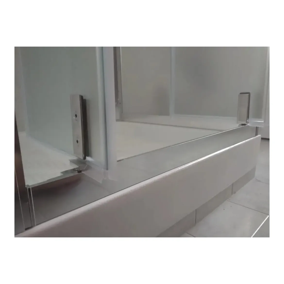 Box Doccia Angolare 2 Lati Ante Saloon Battente Parete Fissa Vetro 6 mm Opaco