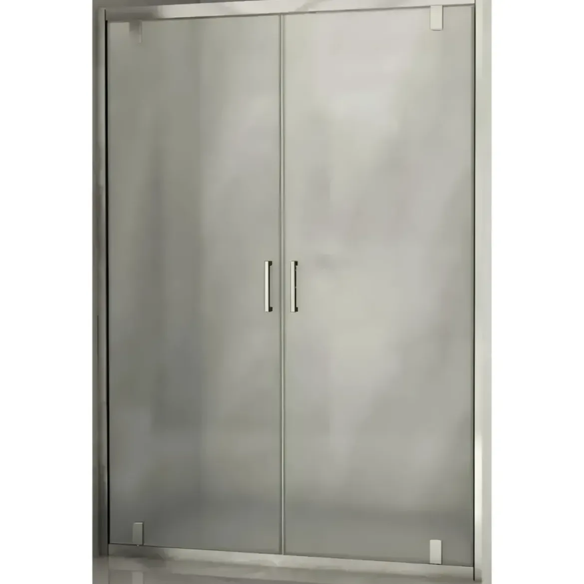 Box Doccia Angolare 2 Lati Ante Saloon Battente Parete Fissa Vetro 6 mm Opaco