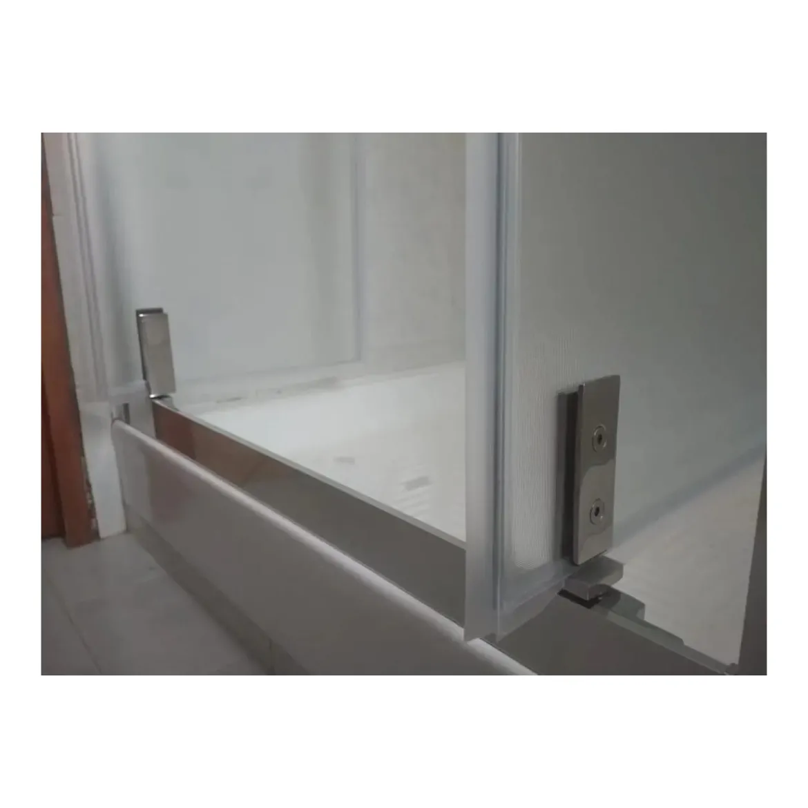 Box Doccia Angolare 2 Lati Ante Saloon Battente Parete Fissa Vetro 6 mm Opaco