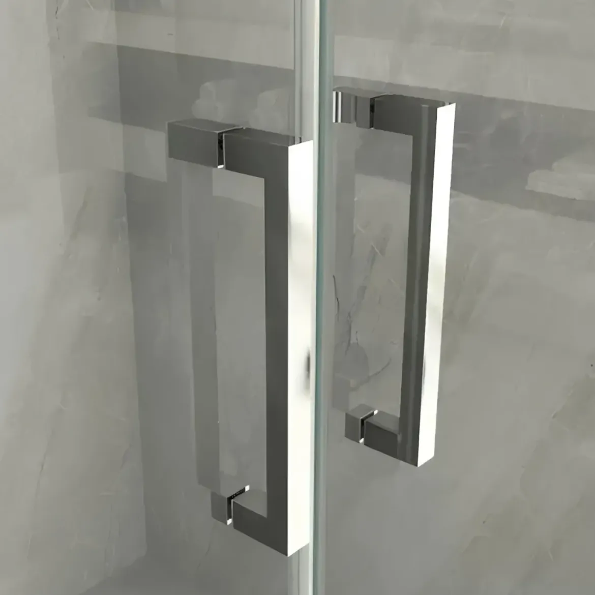 Box Doccia Angolare 2 Lati Ante Saloon Battente Parete Fissa Vetro 6 mm Opaco