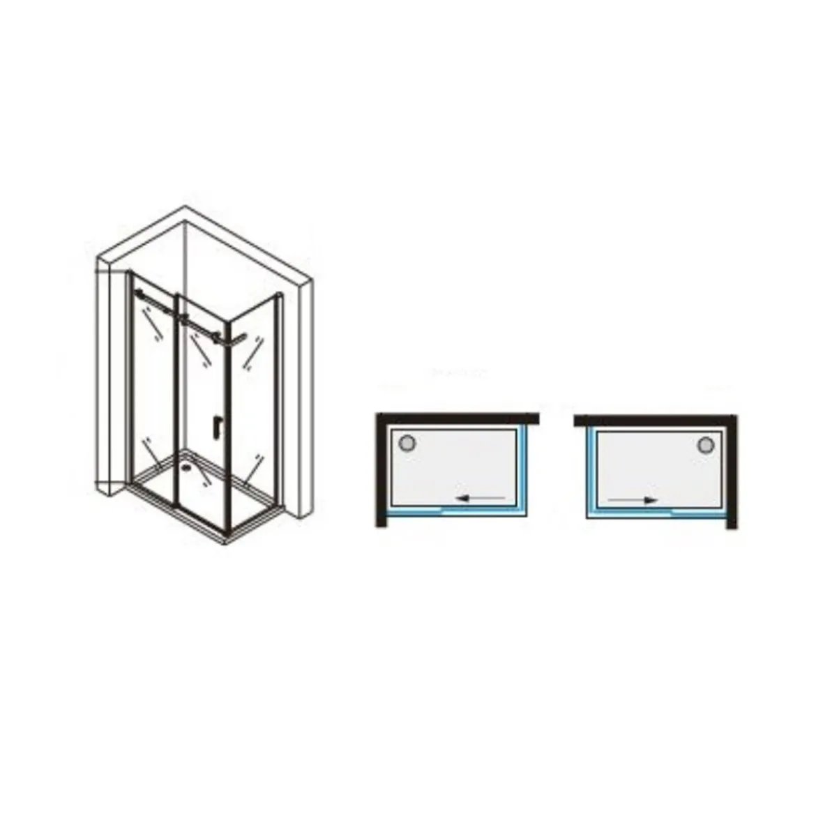 Box Doccia Angolare 8 mm Scorrevole 70x120 80x120 in Cristallo