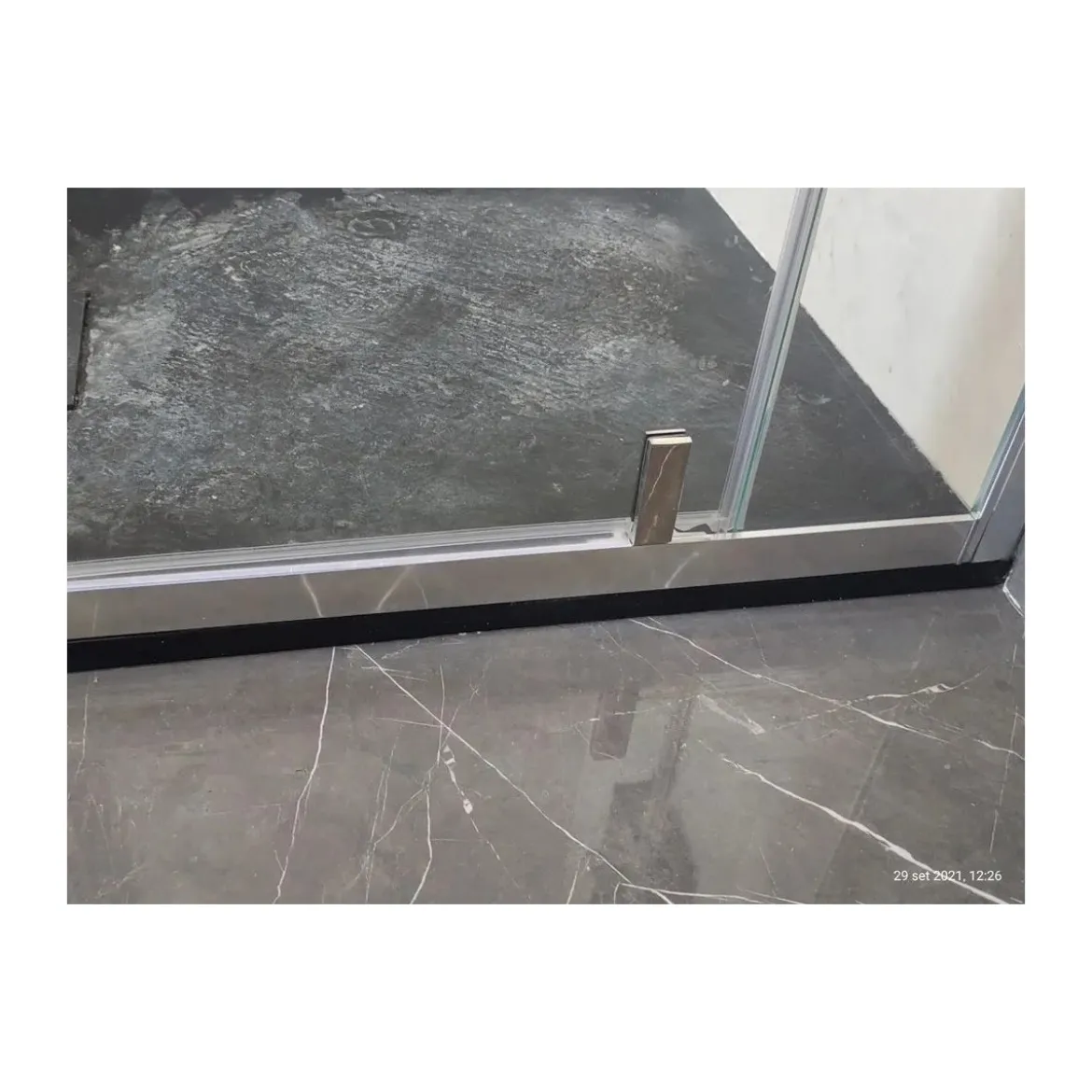 Box Doccia 1 Anta Fissa Battente 2 Lati Parete Vetro 6mm Cristallo Trasparente
