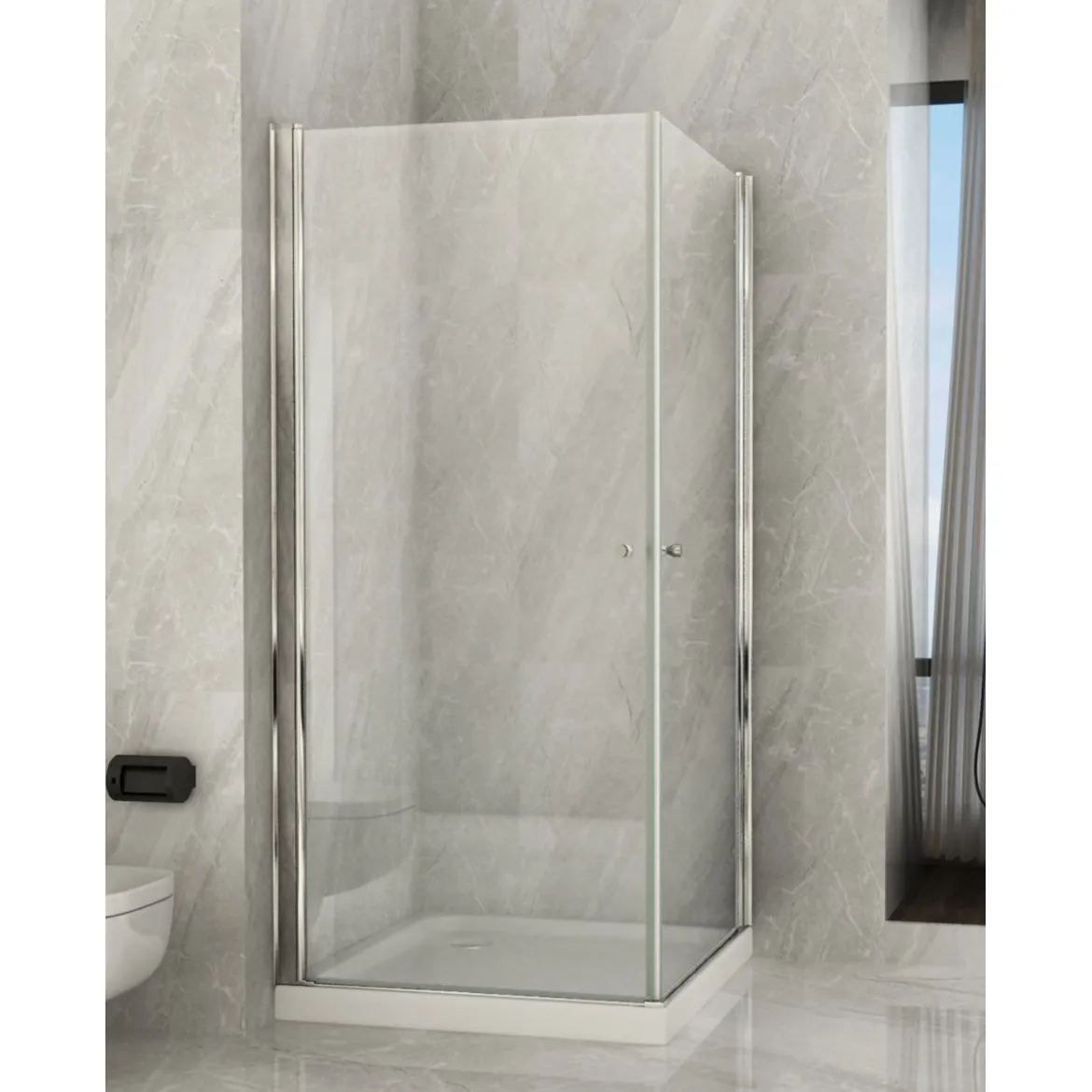 Box Doccia 2 Ante Battente Angolare 8 mm Cristallo Vetro