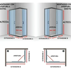 Box Doccia Cristallo 4mm Angolare Ante Scorrevoli Quadrato Rettangolare