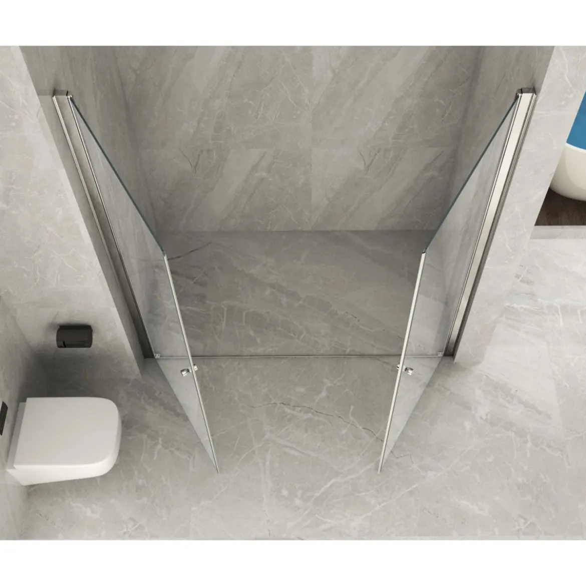 Box Doccia Cristallo 8 mm 2 Ante Battenti da 60 a 100 cm Nicchia