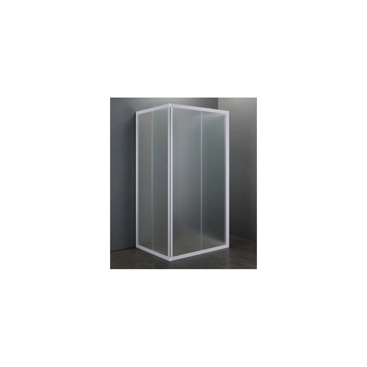 Box Doccia Economico 3 Lati PVC Porta Scorrevole 2 Ante Quadrato Rettangolare