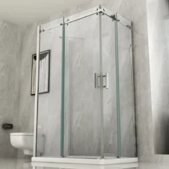 Box Doccia 3 Lati 2 Porte Scorrevoli 70 80 90 100 120 e 1 Parete Fissa Cristallo