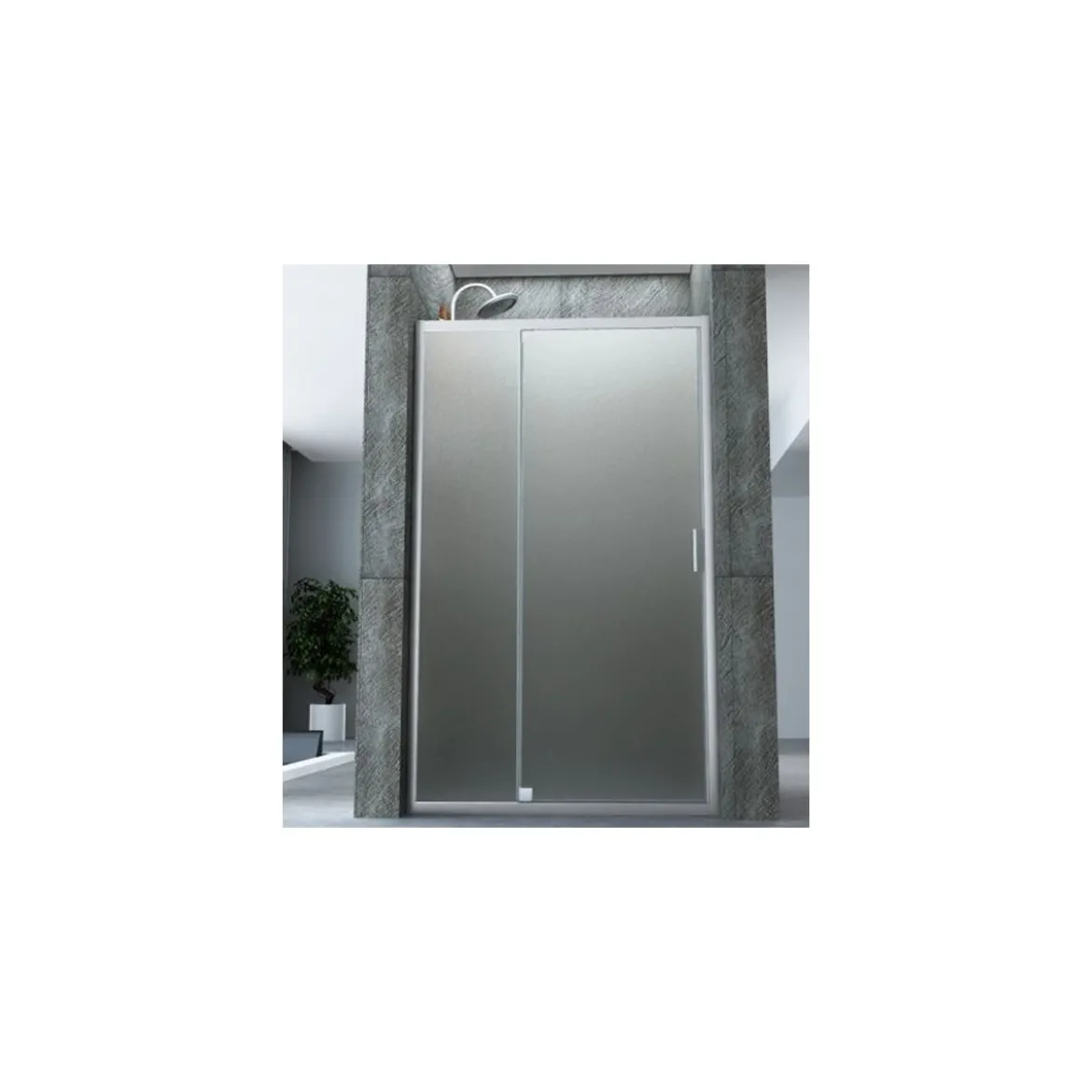 Box Doccia Nicchia Vetro Opaco 6 mm Anta Fissa Battente 90 100 110 120 130 140