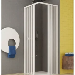 Box Doccia PVC Senza Guide Inferiori per Disabili Scorrevole Porte a Soffietto