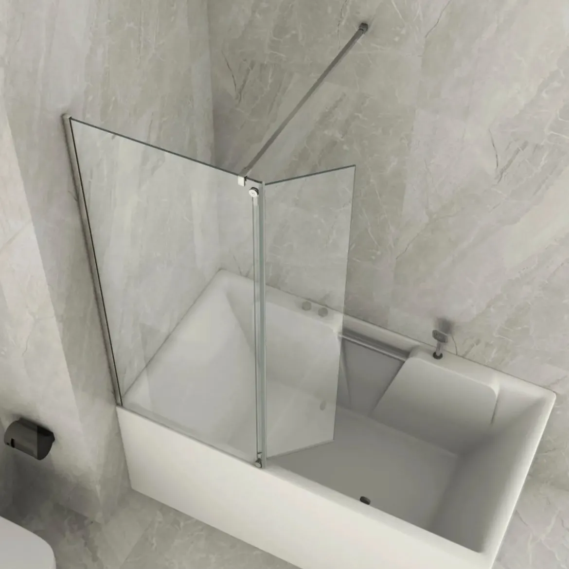 Box Doccia Sopravasca Anta Pieghevole Vetro 6mm 85+40 cm