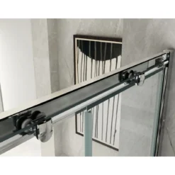 Box Doccia tre 3 Lati 6 mm 2 Ante fisse 1 Porta Scorrevole Cristallo Trasparente