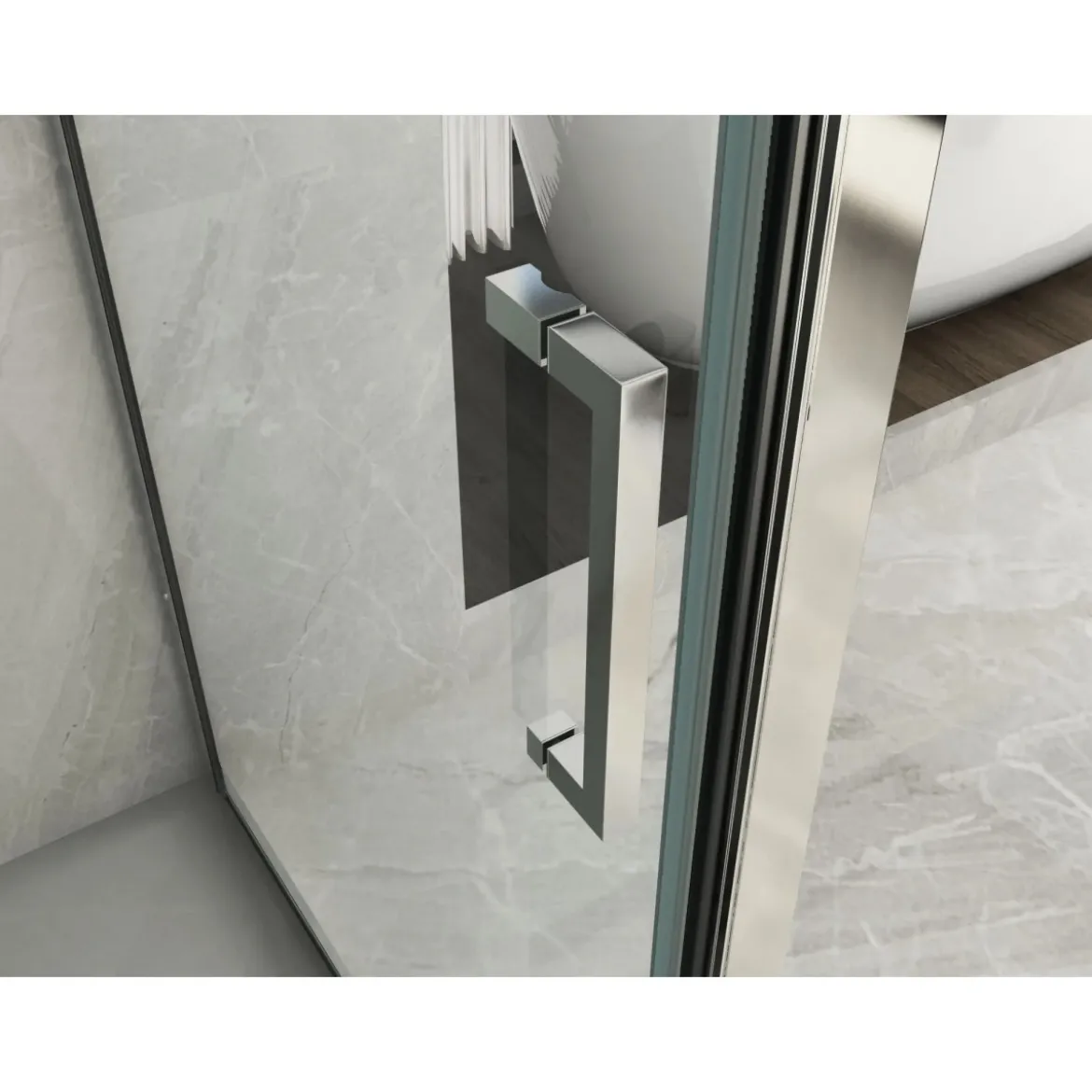 Box Doccia tre 3 Lati 6 mm 2 Ante fisse 1 Porta Scorrevole in Cristallo Opaco