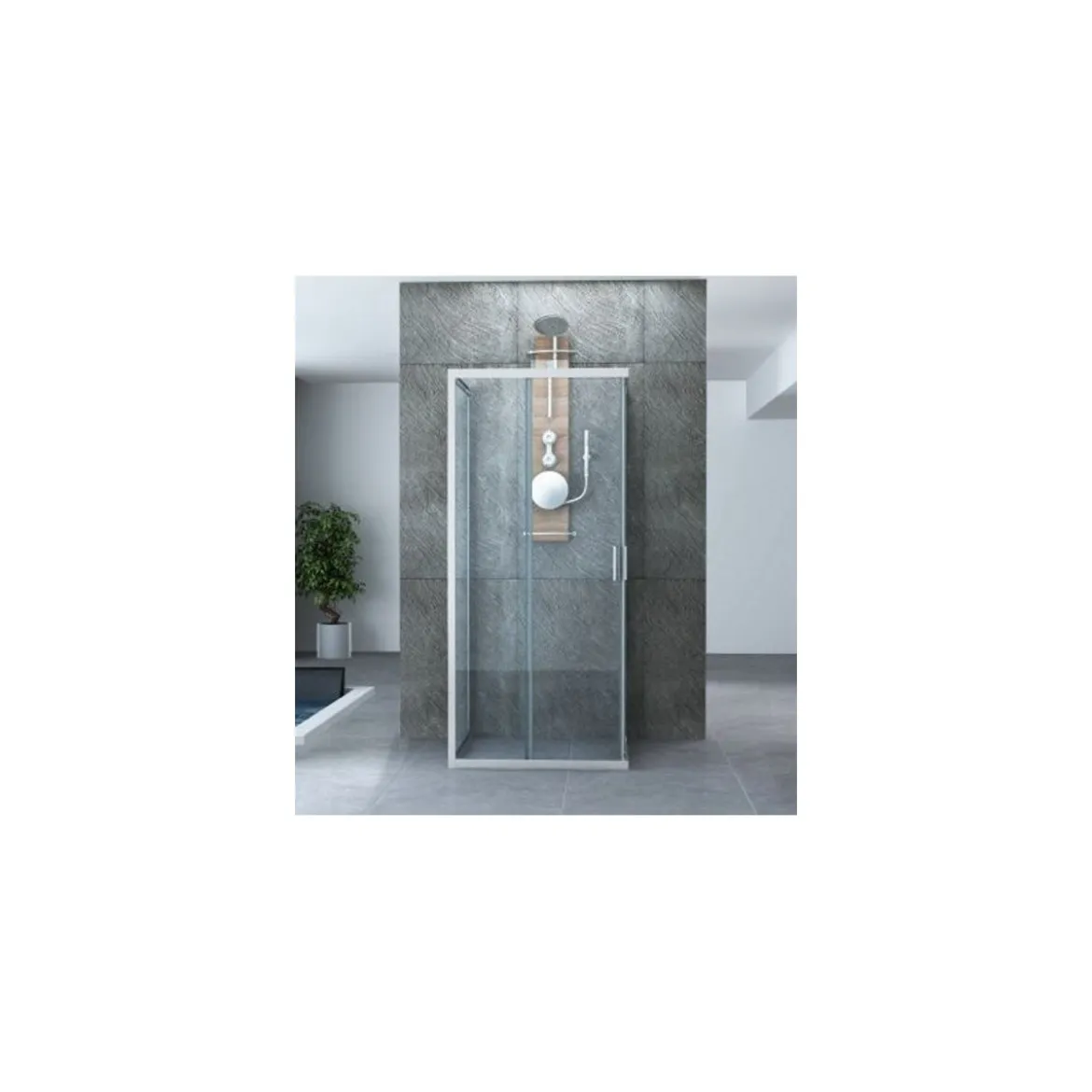 Box Doccia tre 3 Lati 6 mm 2 Scorrevoli Trasparente Anta fissa 70x 80 90 100 120