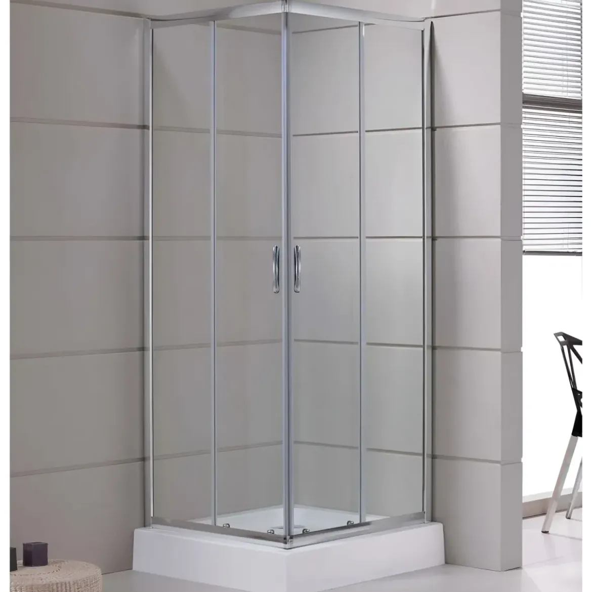 Box Doccia 80x80 Cristallo 4 mm Angolare Ante Scorrevoli Quadrato