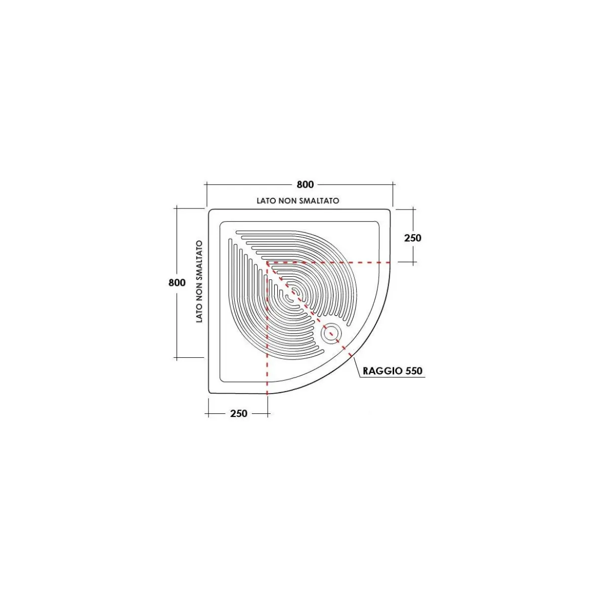 Box Doccia 70x90 Vetro Opaco 80x80 90x90 Semicircolare 6mm Scorrevole 190
