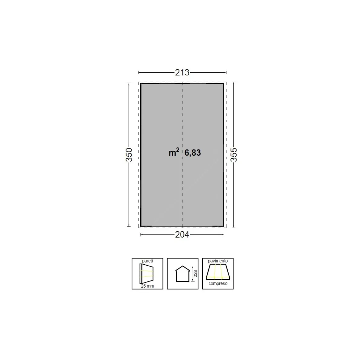 Box Portattrezzi da Giardino 200x350 cm in Resina
