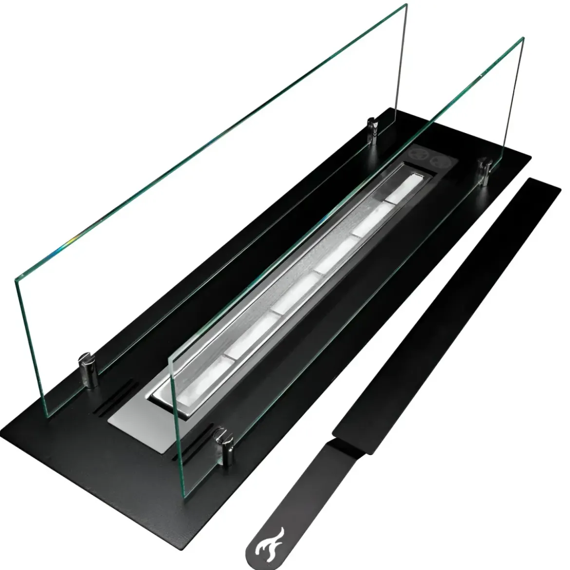Bruciatore a Bioetanolo con Vetri da Incasso 65 cm 0,7L Acciaio Inox