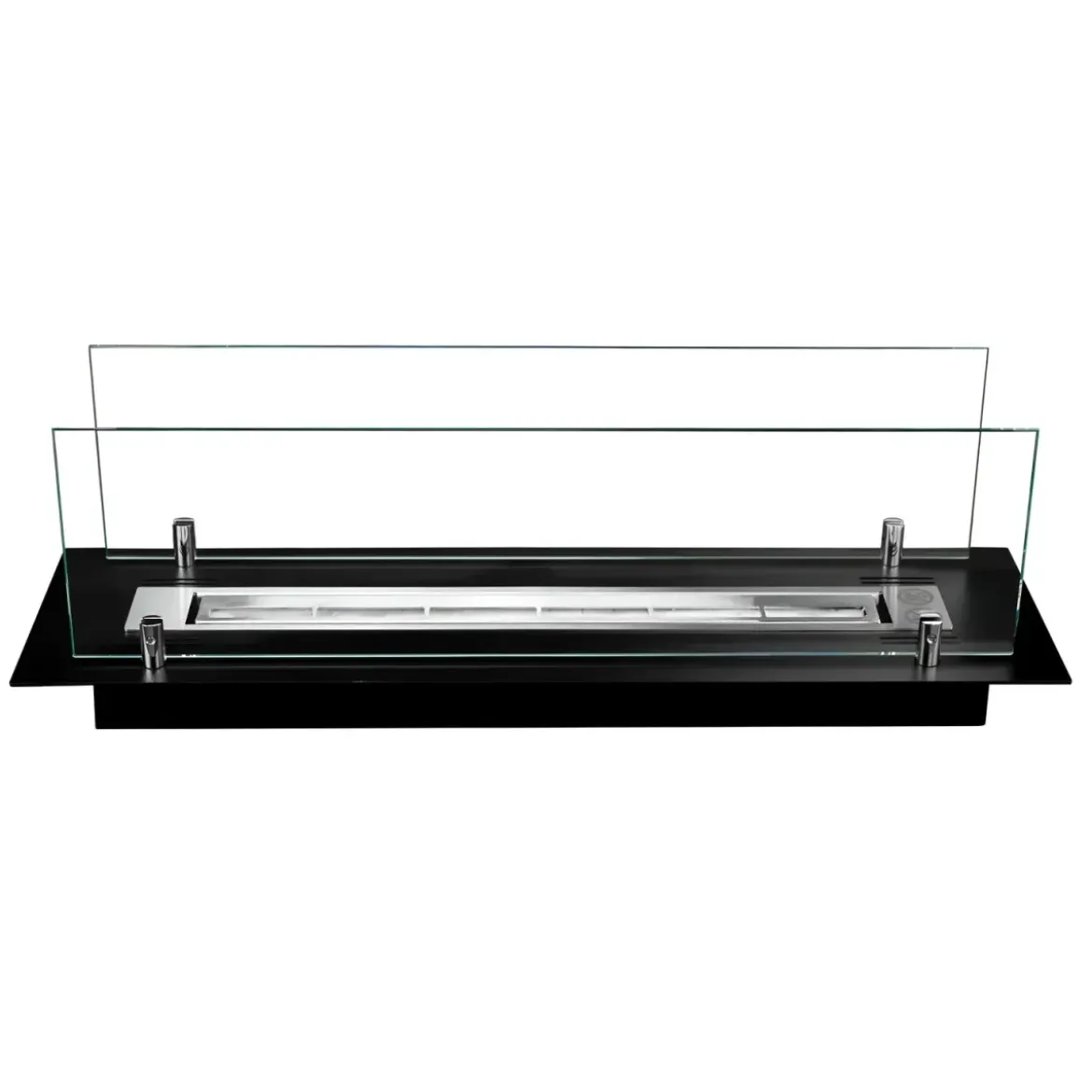 Bruciatore a Bioetanolo con Vetri da Incasso 65 cm 0,7L Acciaio Inox