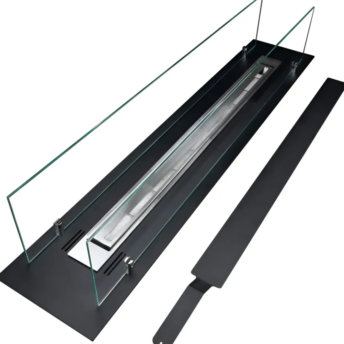 Bruciatore a Bioetanolo con Vetri da Incasso 100 cm 1L in Acciaio Inox