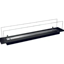 Bruciatore a Bioetanolo con Vetri da Incasso 100 cm 1L in Acciaio Inox