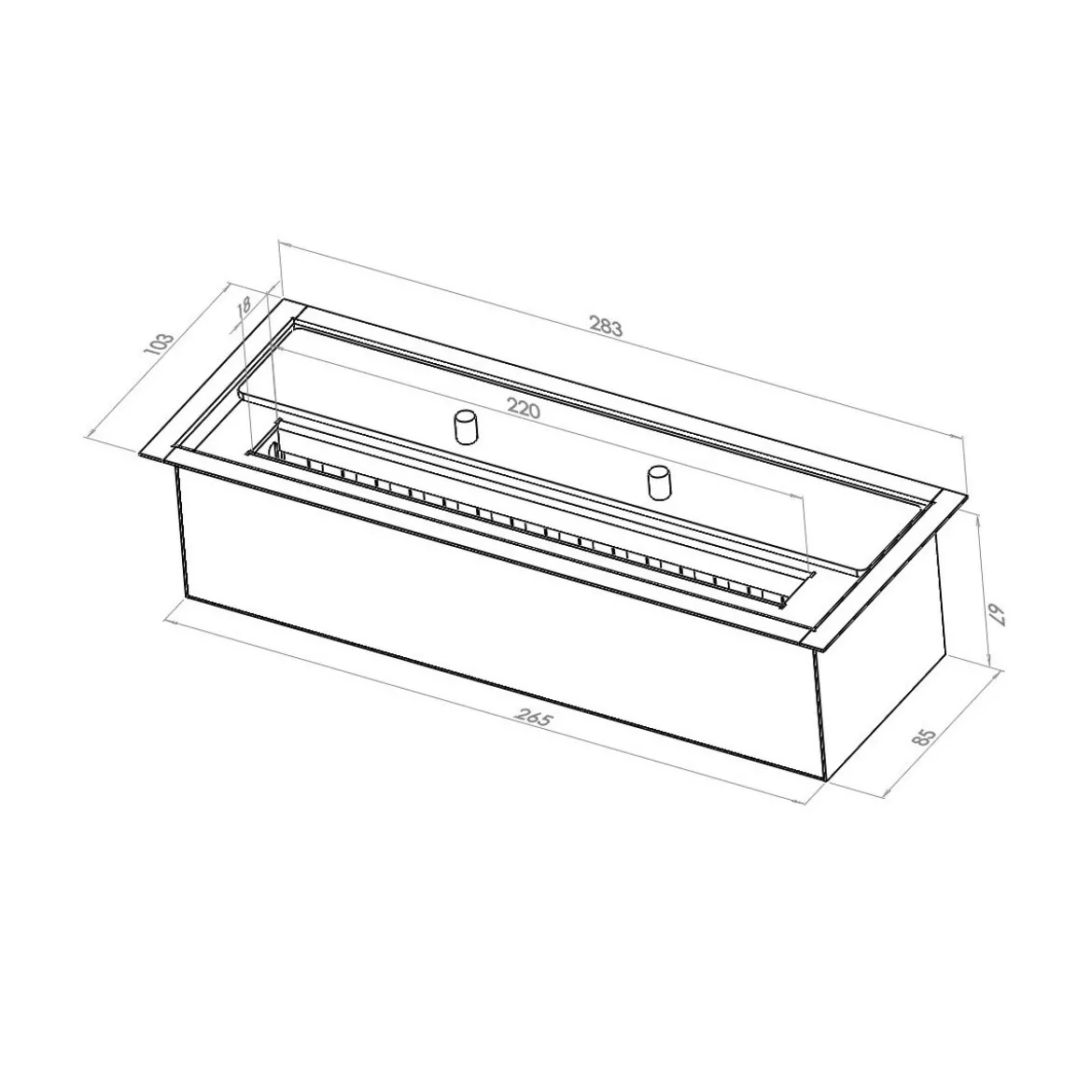 Bruciatore a Bioetanolo Liquido 1 litro in Acciaio Inox Fibra Ceramica Biocamino