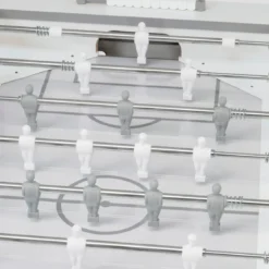 Calciobalilla Bianco con Aste Rientranti Biliardino in MDF Melaminico