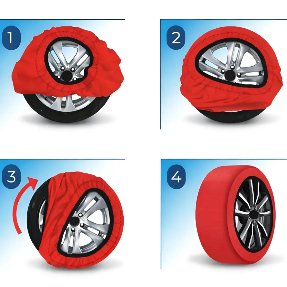 Calze da Neve per Auto Omologate Taglia XS Tessuto ad Alta Aderenza