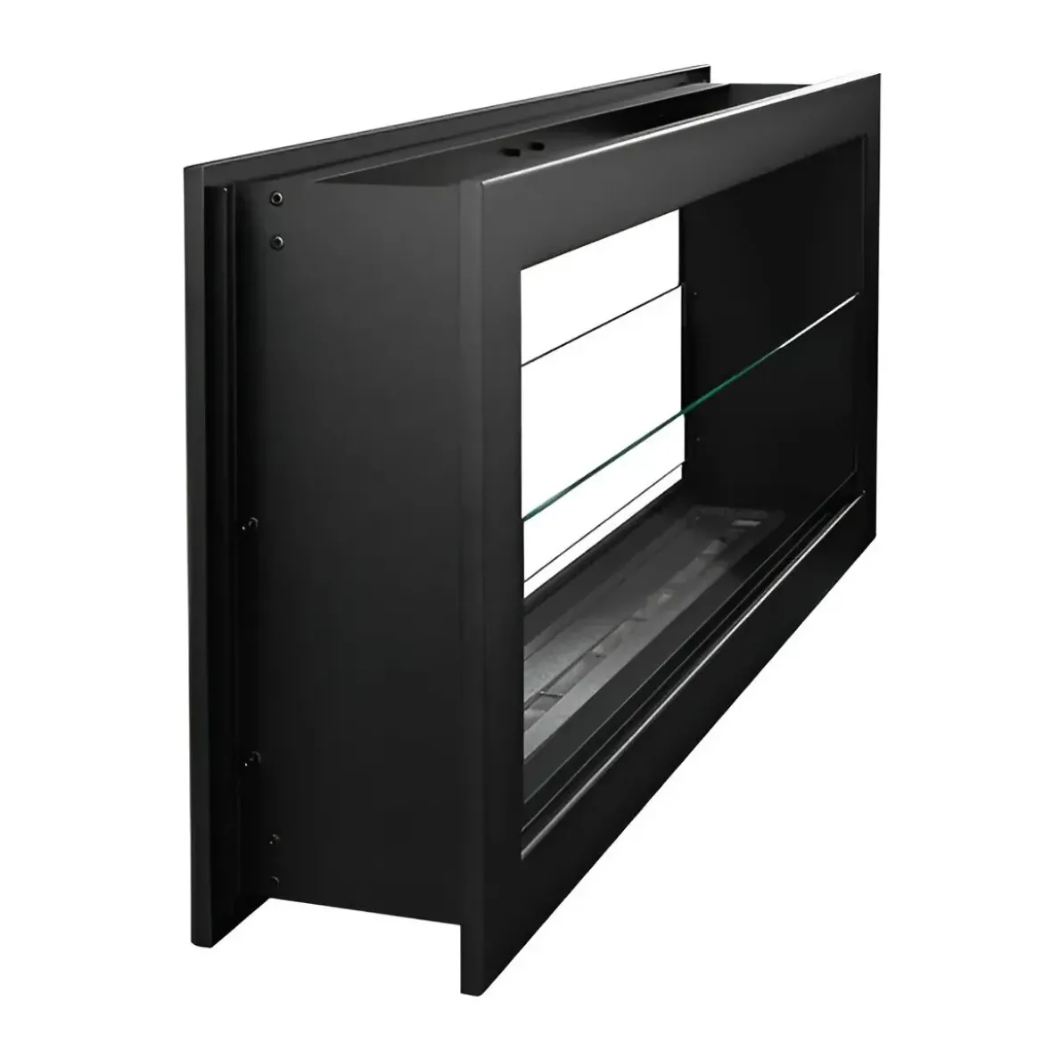Camino a Bioetanolo Bifacciale 1,5L Nero da Parete 90x40 cm Acciaio
