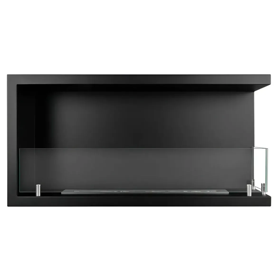 Camino a Bioetanolo 1,5L Nero Angolare a Destra da Incasso 90x45 cm