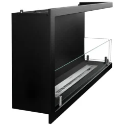 Camino a Bioetanolo 1,5L Nero Angolare a Destra da Incasso 90x45 cm