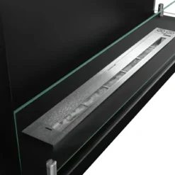 Camino a Bioetanolo 1,5L Nero Angolare a Destra da Incasso 90x45 cm