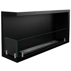 Camino a Bioetanolo 1,5L Nero Angolare a Sinistra da Incasso 90x45 cm