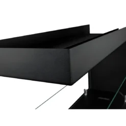 Camino a Bioetanolo 1,5L Nero da Parete 90x50 cm Vetro 3 Lati Aperti