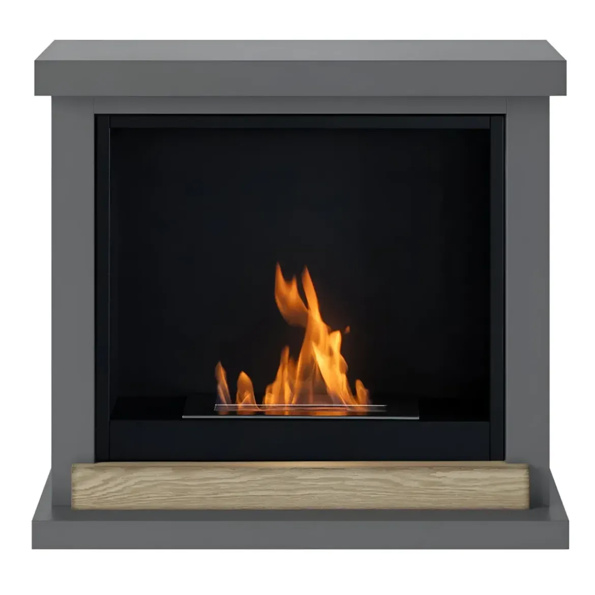 Camino a Bioetanolo TAGU FreeFlame Hagen Grigio Dettaglio Legno
