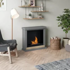 Camino a Bioetanolo TAGU FreeFlame Hagen Grigio Dettaglio Legno