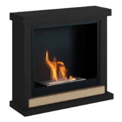 Camino a Bioetanolo TAGU FreeFlame Hagen Nero Dettaglio Legno