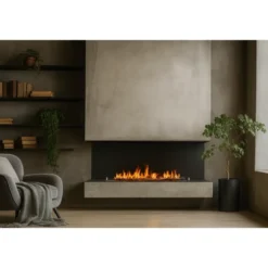 Camino a Bioetanolo Trifacciale da Incasso 120x45 cm 1,25L Nero 3kW