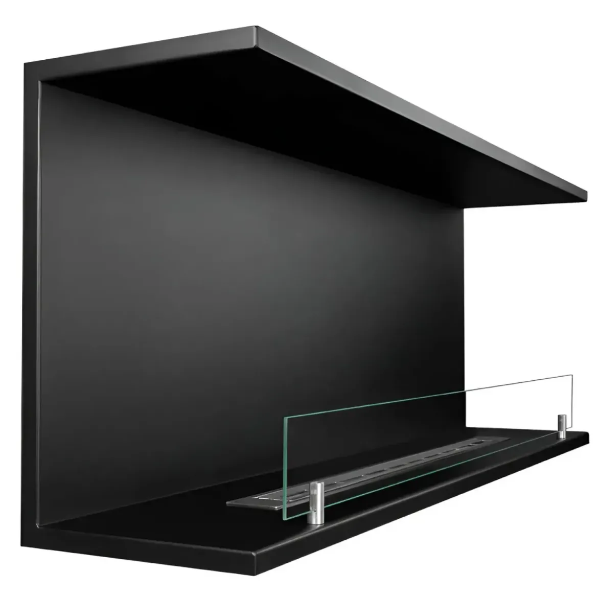 Camino a Bioetanolo Trifacciale da Incasso 120x45 cm 1,25L Nero 3kW