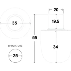 Camino Bioetanolo da Giardino 1,5L Bianco Perla da Pavimento 35x55 cm
