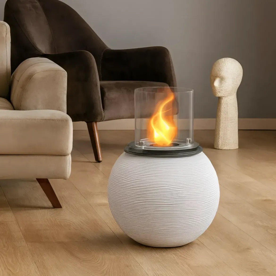 Camino Bioetanolo 1,5L Bianco Ø40 da Terra Fiamma Reale Portatile