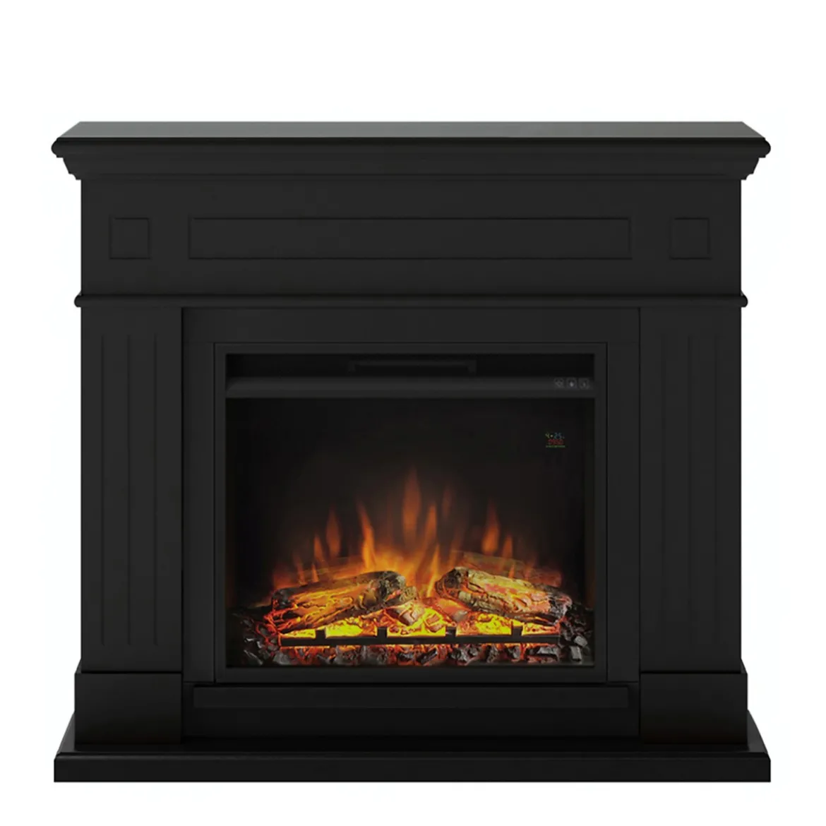 Camino Elettrico con Cornice in Legno Nero Tagu Larsen 1500w e Telecomando