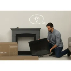 Camino Elettrico Tagu Hagen Bianco a Led da Pavimento con Cornice 1500w
