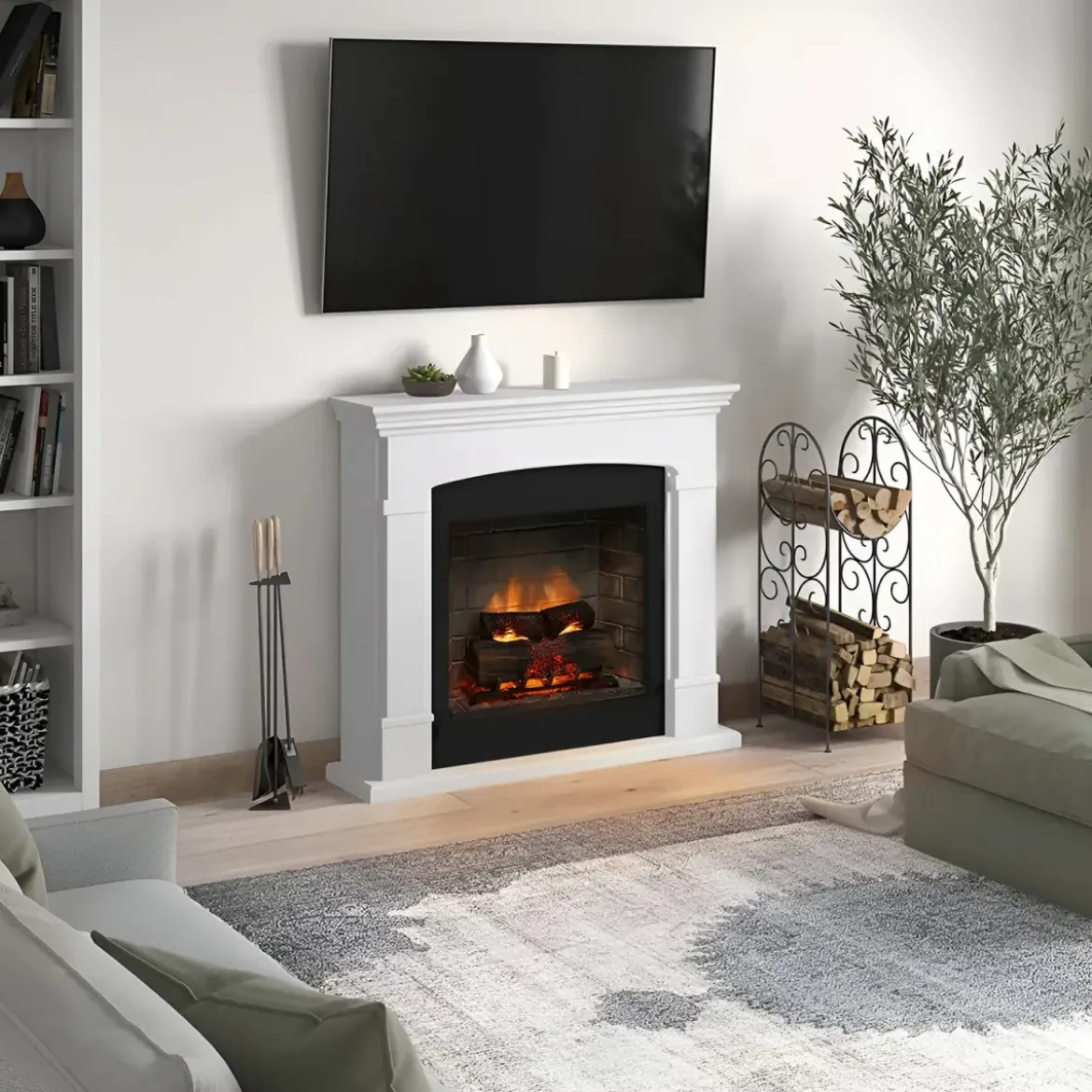 Camino Elettrico Tagu Helmi PowerFlame2 1600w Bianco