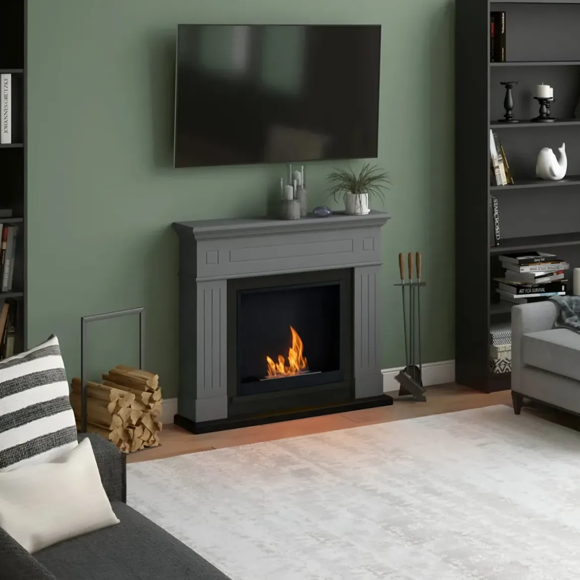 Camino TAGU a Bioetanolo Larsen FreeFlame Grigio Fiamma Reale