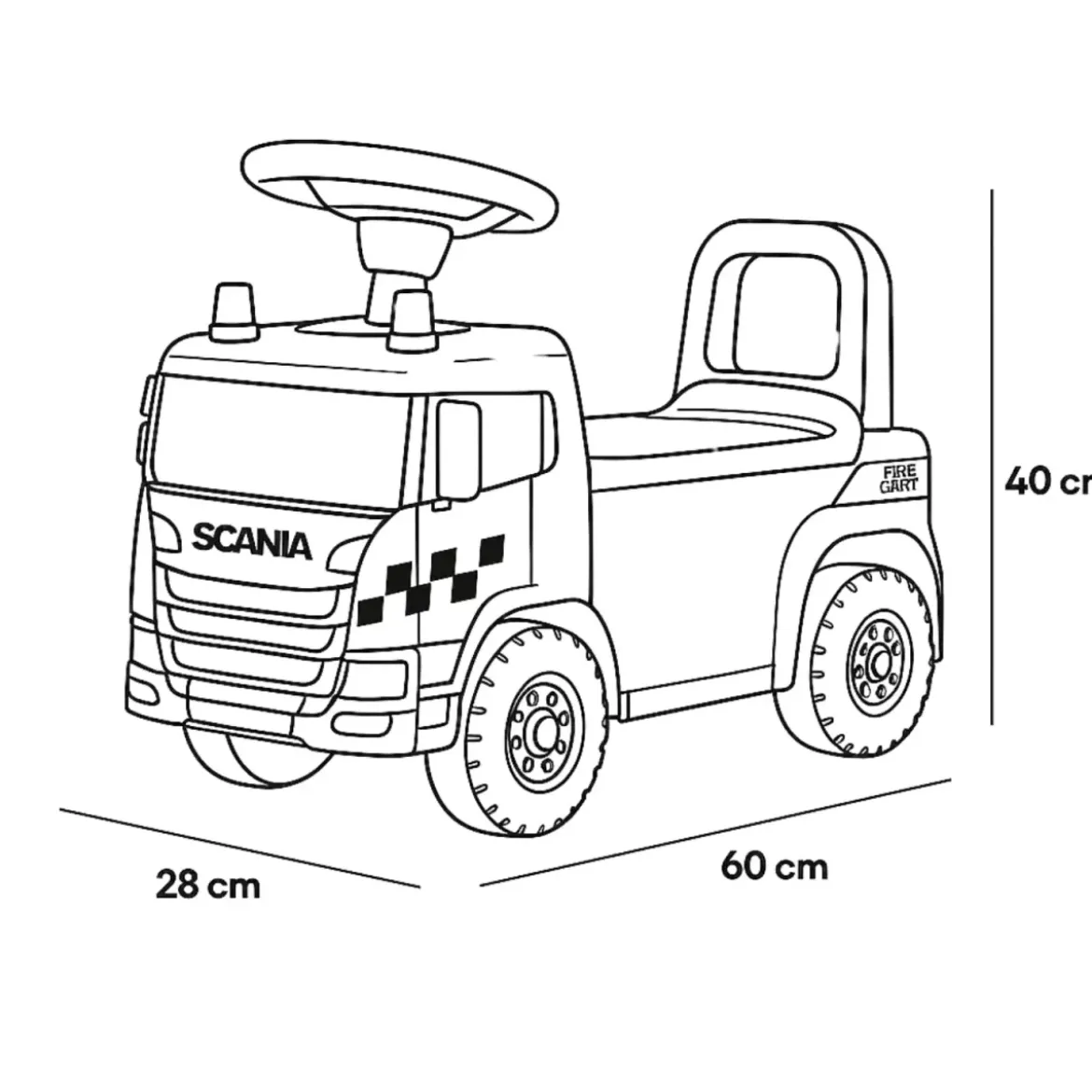 Camion Costruzioni Bambini Primi Passi 60x28x40 cm con Suoni e Luci