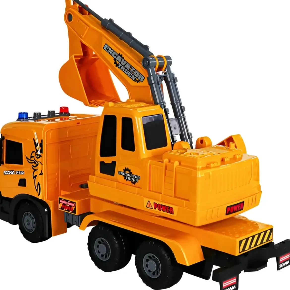 Camion Escavatore Giocattolo Scania Luci e Suoni con Braccio Mobile