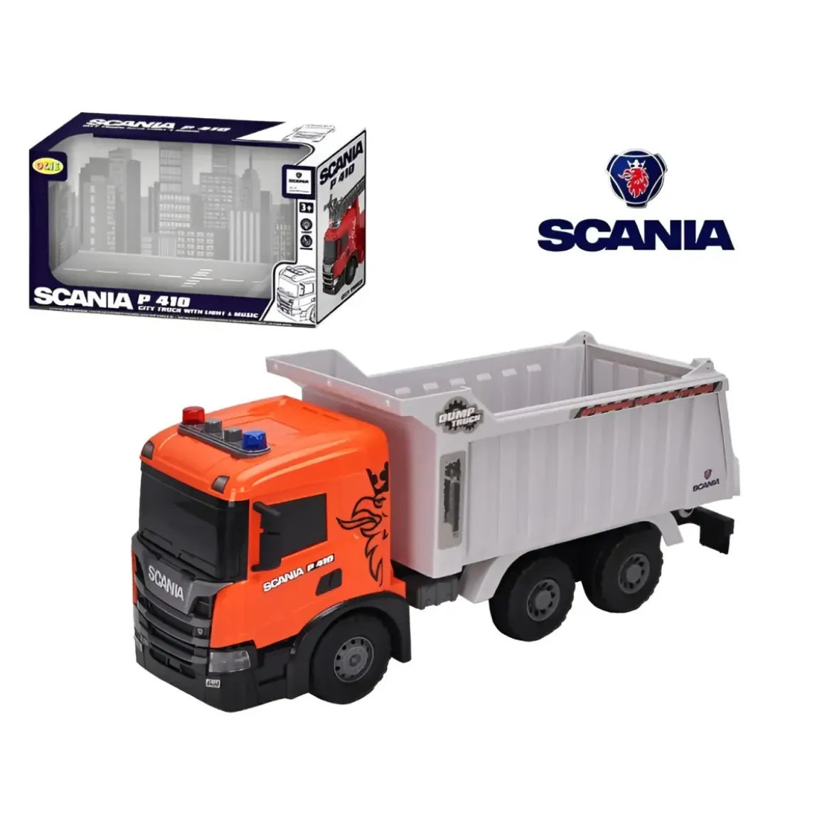 Camion Giocattolo Ribaltabile Licenza Scania Luci e Suoni Realistici