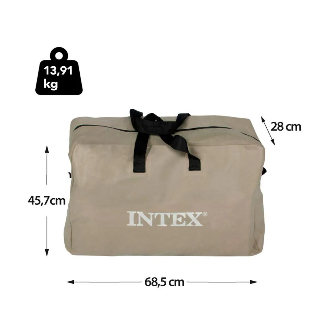 Canoa Gonfiabile 2 posti 180 kg 2 Remi da Campeggio Intex Pesca Accessori Mare