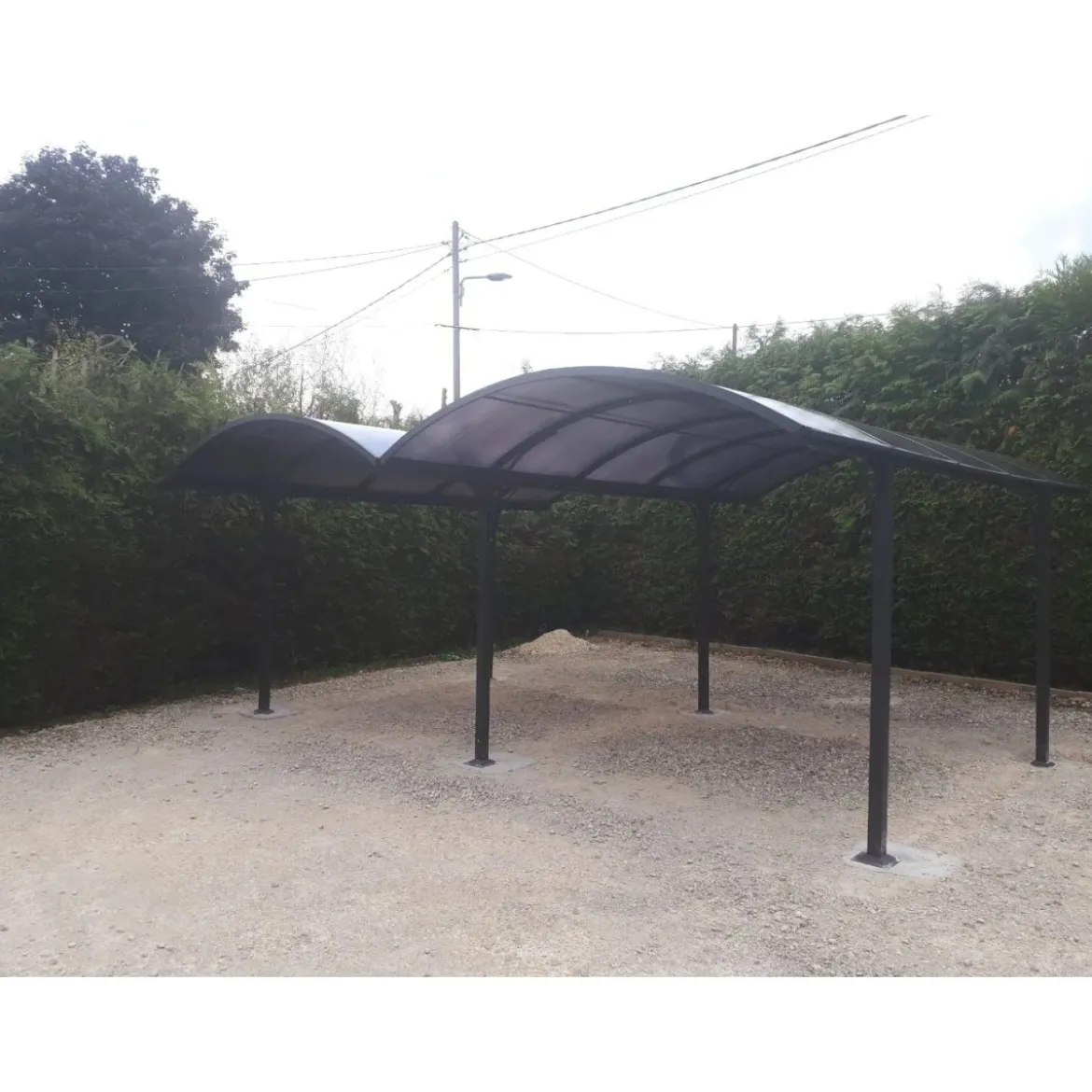 Carport in Alluminio 6x5 metri Policarbonato Gazebo Posto Auto Capanno Tettoia