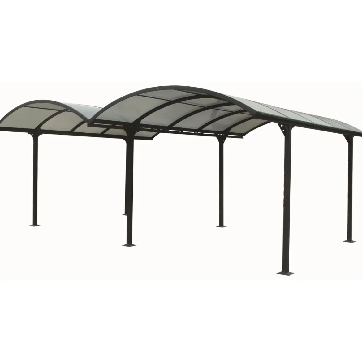 Carport in Alluminio 6x5 metri Policarbonato Gazebo Posto Auto Capanno Tettoia